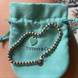 NEW return to Tiffany blue heart tag bead bracelet